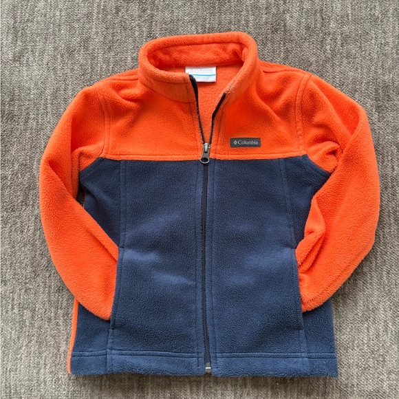 Columbia Kids' Orange and Blue Fleece Jacket - Picture 1 of 4